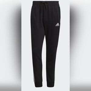 Adidas Men's Essentials French Terry Tapered Cuff 3-Stripes PantsSize LargeNwt